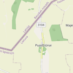 Žemėlapis - Pasvalio r. sav. Puodžiūnų k.