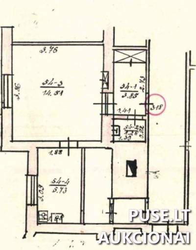 1/3 dalis buto Gynėjų g. 4, Vilniuje, pradinė kaina 30600 EUR - Turto banko aukcionas