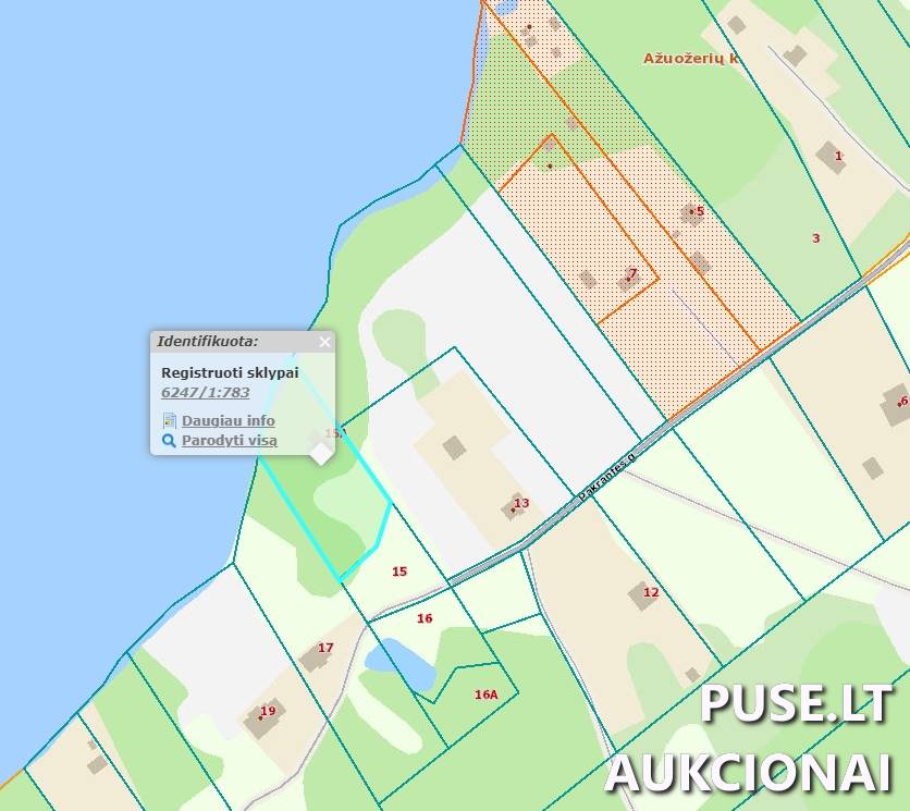 Žemės sklypas Sklypai Pakrantės g. 15A, 33243 Ažuožeriai, Inturkės sen., Molėtų r. sav. 1