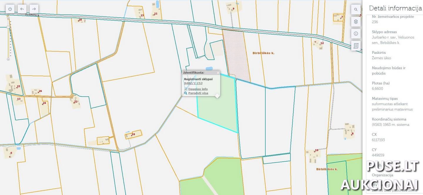 Žemės sklypas Sklypai Birbiliškė, Veliuonos sen., Jurbarko r. sav. 1