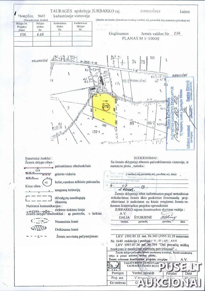 Žemės sklypas Sklypai Birbiliškė, Veliuonos sen., Jurbarko r. sav. 2