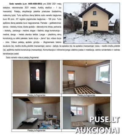 Sodo namelis Šilutėje, Baldininkų 10-asis tak. 22, parduodamas už 24720 EUR