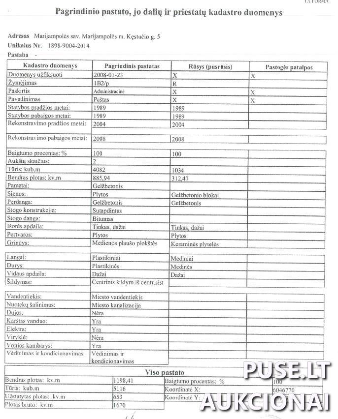 Paštas Pastatai Kęstučio g. 5, 68308 Marijampolė, Marijampolės sav. 1