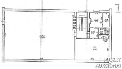 Parduodama 27/100 dalis administracinio pastato (buvęs paštas) Ignalinos r. Dūkšte, pradinė kaina 9400 EUR
