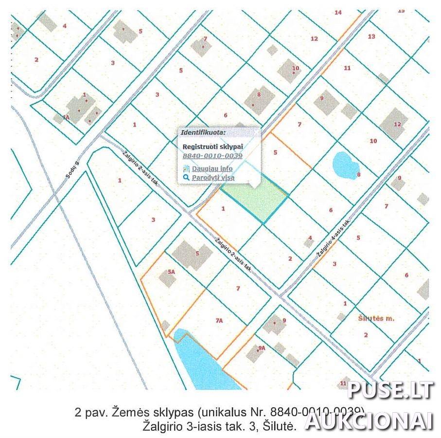 Žemės sklypas Sklypai Žalgirio 3-iasis tak., Šilutė, Šilutės sen., Šilutės r. sav. 2