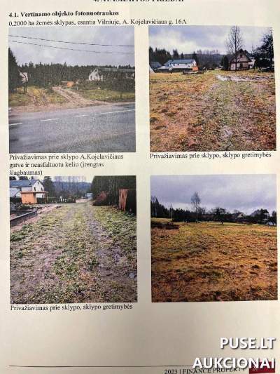 1/2 dalis žemės sklypo Vilniuje, A. Kojelavičiaus g. 16A, pradinė kaina 62400 EUR
