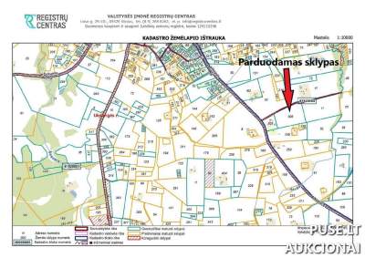 Žemės ūkio paskirties sklypo dalis (1/5) Ukmergės r., Bikonių k. pradinė kaina 960 EUR