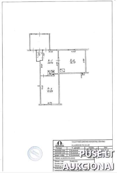 Parduodamas butas Rusnės miestelyje, Šilutės g. 6-1, pradinė kaina 8000 EUR, dalis kultūros pavelde