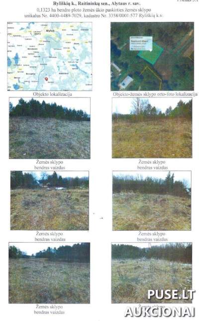 Žemės ūkio paskirties sklypas Alytaus r. sav., Ryliškių k. 0.1323 ha už 416 EUR