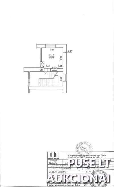 Parduodamas 53.74 kv.m 2 aukšto pastogės butas Kaune, Norvegų g. 7, pradinė kaina 35970 EUR
