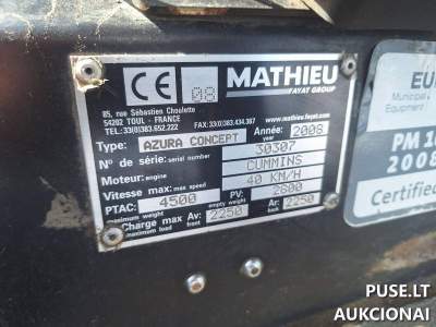 Azura Concept gatvių šlavimo mašina 2008m 1900 EUR pradinė kaina - Vilniaus r.