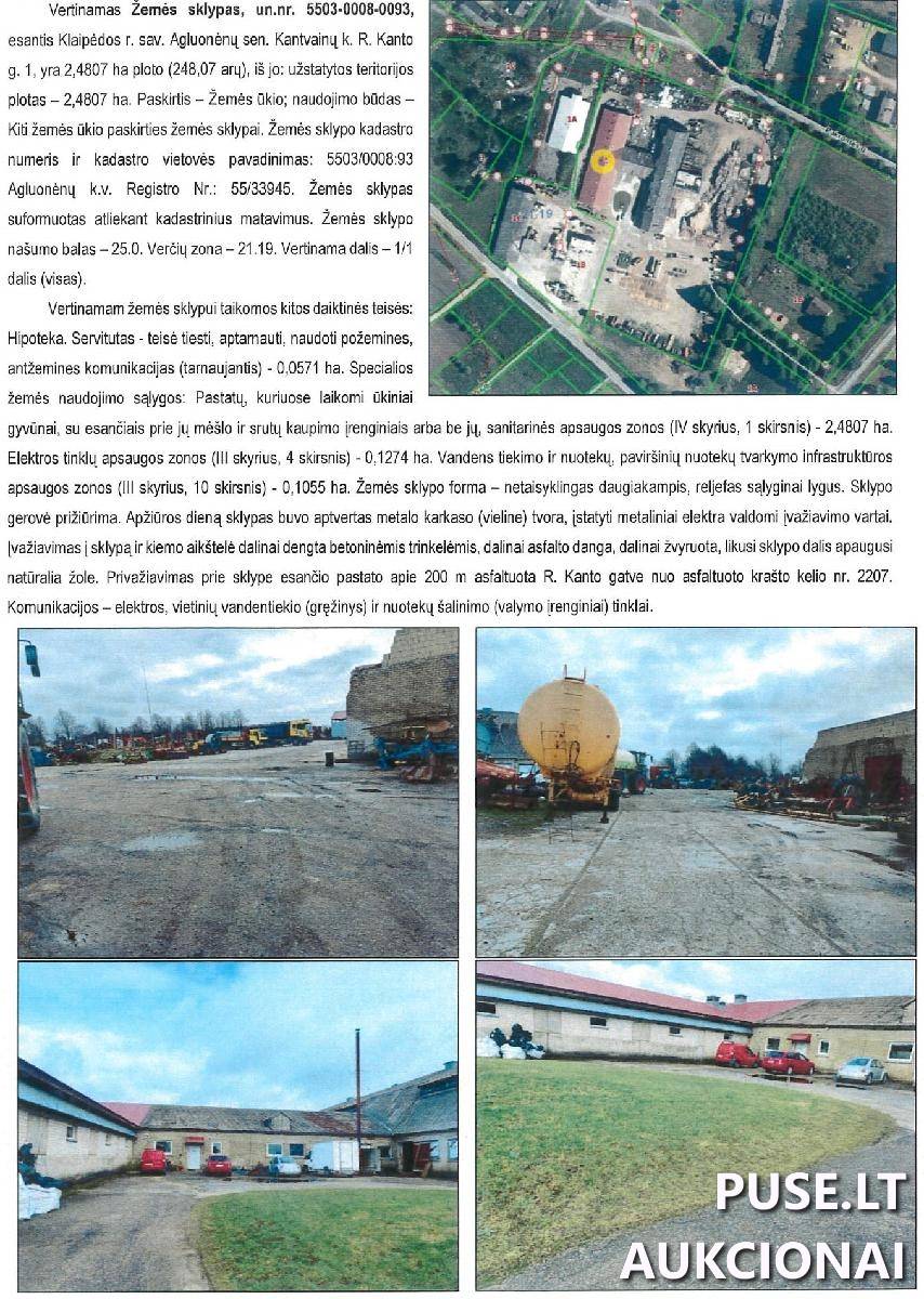 Žemės sklypas Sklypai R. Kanto g. 1, 96254 Kantvainai, Agluonėnų sen., Klaipėdos r. sav. 1