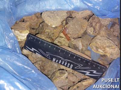 Gintaro žaliava 100.97 kg aukcione Vilniuje 6051 EUR pradine kaina