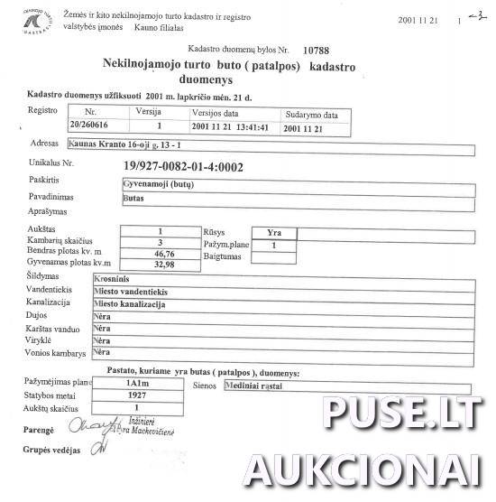 Butas Patalpos/Butai Kranto 16-oji g. 13, 45292 Kaunas, Kauno m. sav. 4