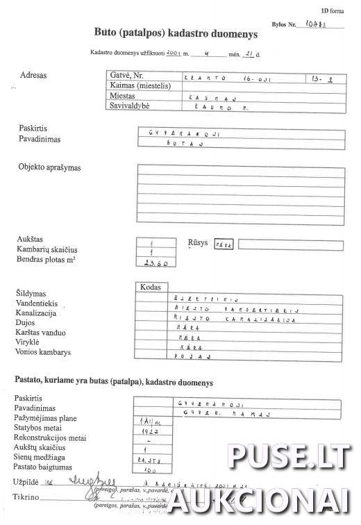 Butas Patalpos/Butai Kranto 16-oji g. 13, 45292 Kaunas, Kauno m. sav. 5