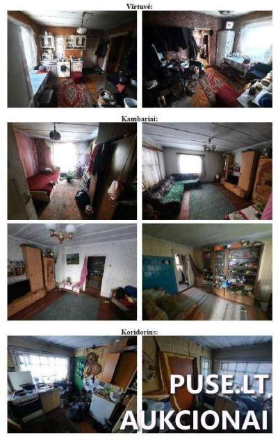 Rąstinis gyvenamasis namas Šakių r. sav., Kudirkos Naumiestyje, Vytauto g. 24, pradinė kaina 11400 EUR