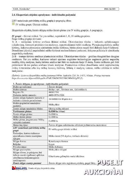 Miškų ūkio žemės sklypas Biržų rajone, Galinškio kaime, 0.42 ha, 1200 EUR pradinė kaina