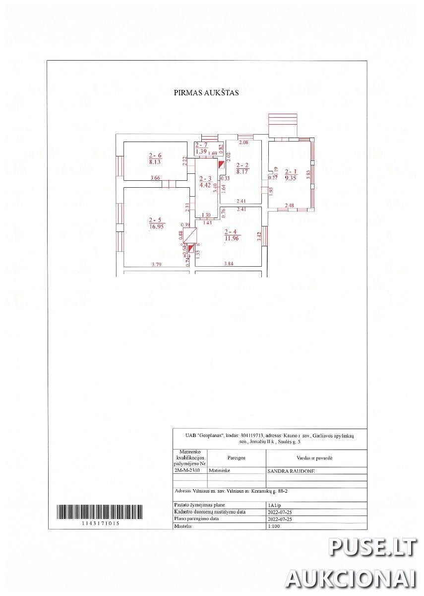 Butas Patalpos/Butai Keramikų g. 88, 10255 Vilnius, Vilniaus m. sav. 1