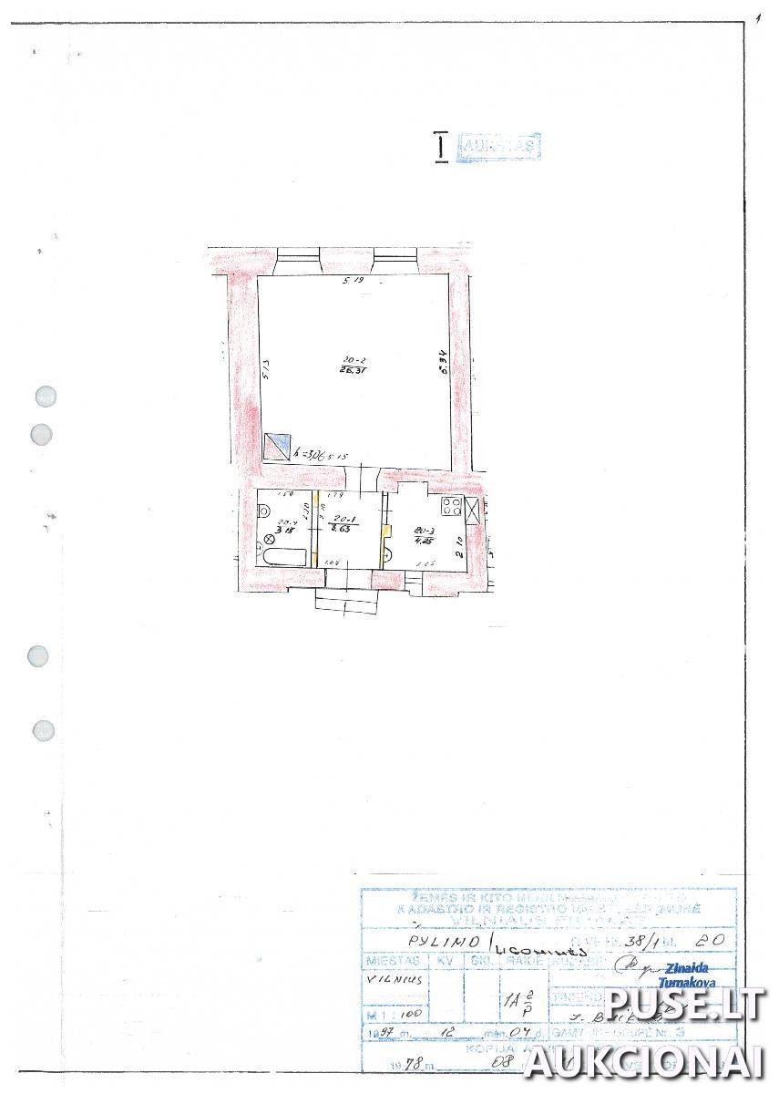 Butas Patalpos/Butai Pylimo g. 38, 01136 Vilnius, Vilniaus m. sav. 1