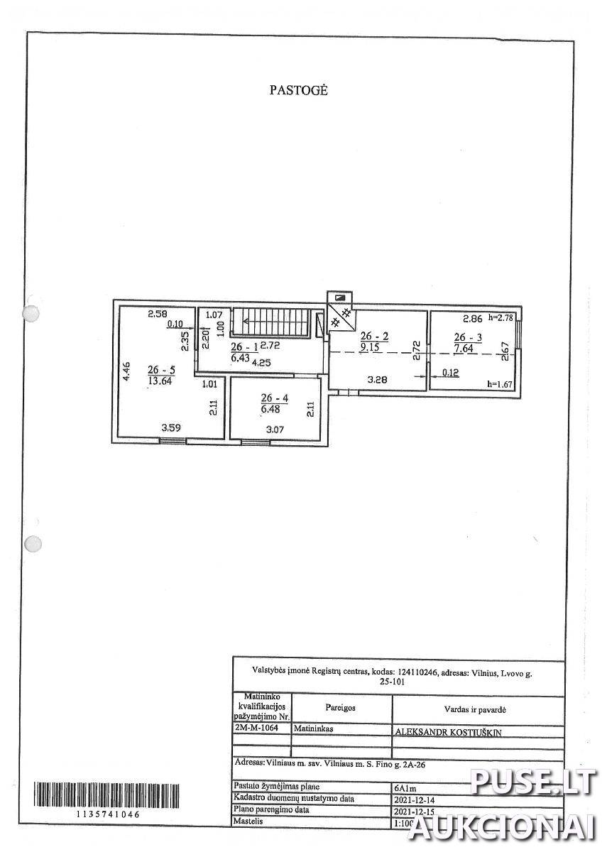 Butas Patalpos/Butai S. Fino g. 2A, 09305 Vilnius, Vilniaus m. sav. 1