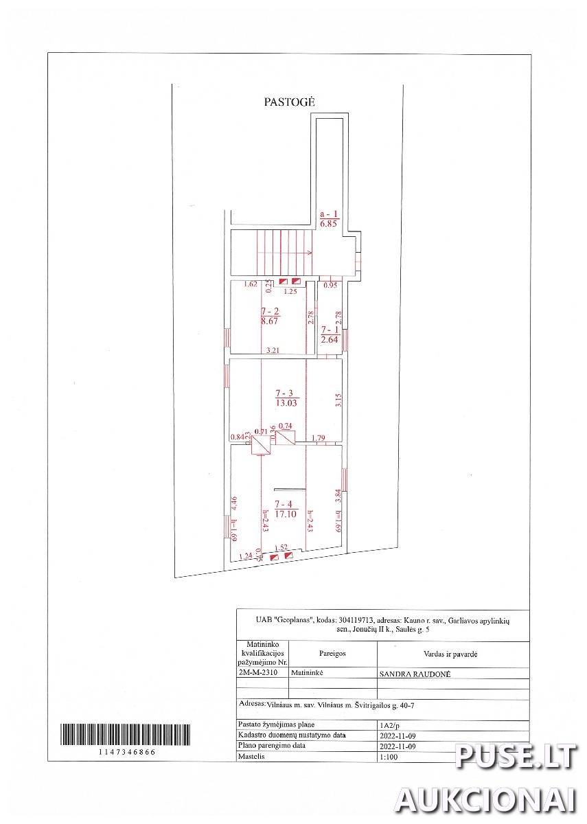 Butas Patalpos/Butai Švitrigailos g. 40, 03209 Vilnius, Vilniaus m. sav. 1