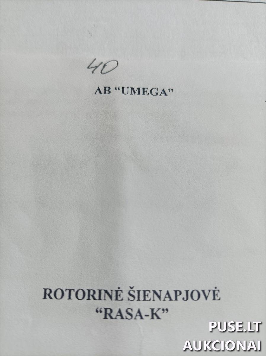 Šienapjovė "Rasa"-K	Inv. Nr. 08-142878 Kitas turtas 3
