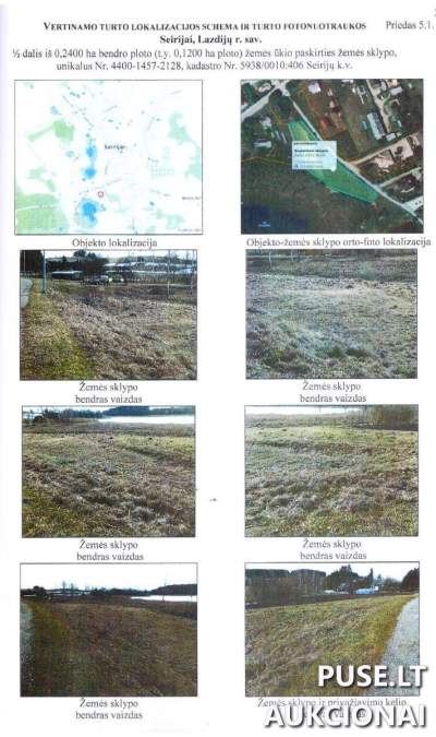 Žemės ūkio sklypo dalis Lazdijų r. Seirijų miestelyje, 0.12 ha nuo 320 EUR