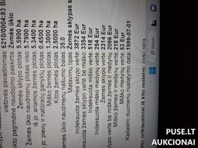 Žemės sklypo dalis Molėtų rajone, Gudeikių kaime, parduodama aukcione nuo 8720 EUR