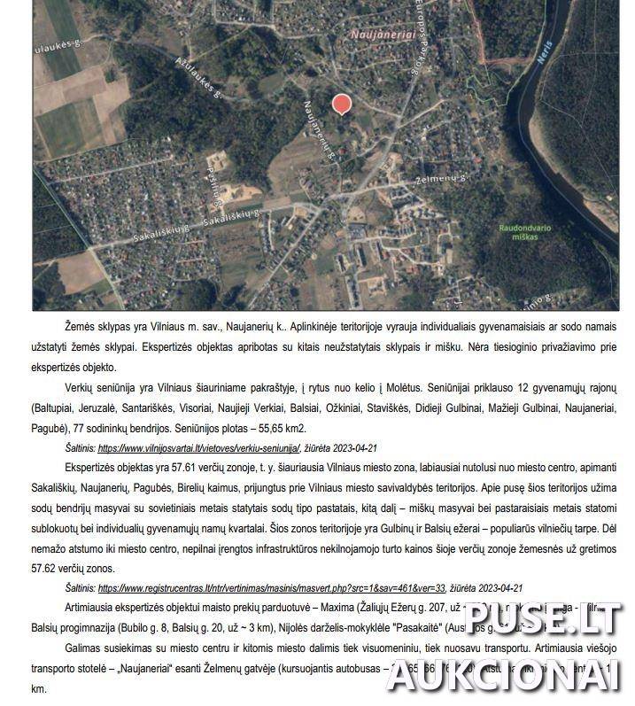 Žemės sklypas Sklypai Naujaneriai, Verkių sen., Vilniaus m. sav. 3