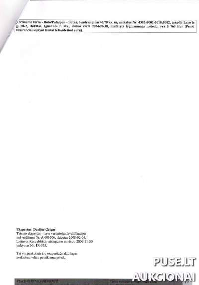 Pirmosios kategorijos butas Ignalinos r. sav., Dūkšto m., Laisvės g. 20-2, pradinė kaina 4803 EUR