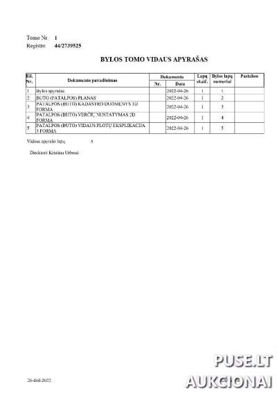 Nekilnojamojo turto aukcionas Vilniuje: neįrengtas Butas Simono Grunau g. 36, pradinė kaina 102800 EUR