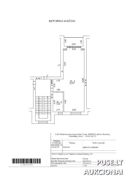 Butas Vilniuje, S. Grunau g. 36, 96000 EUR - 85% baigtumas, individualus šildymas