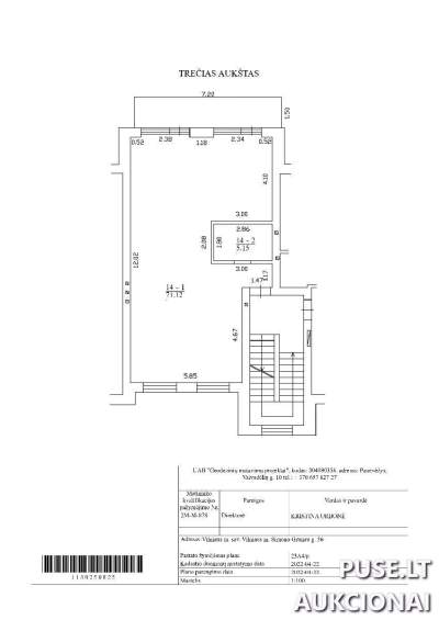Nekilnojamojo turto aukcionas Vilniuje: Dalinai įrengtas butas Simono Grunau g. 36 pradine kaina 149600 EUR