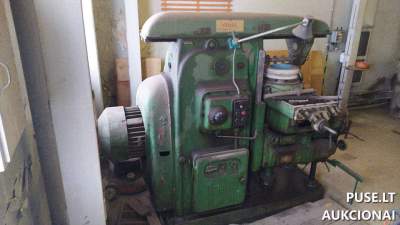 Metalo frezavimo staklės 6M83G Anykščiuose 640 EUR pradinė kaina, galimybė įsigyti gamybos įranga