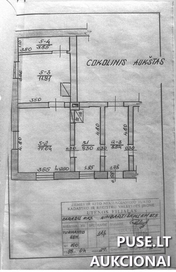 Butas Nr.5 Patalpos/Butai Tilžės g. 8, 32201 Kimbartiškė, Turmanto sen., Zarasų r. sav. 1