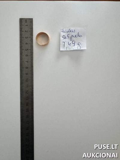 Aukso žiedas 585 praba 7.49g už 176 EUR, antstolių varžytynės
