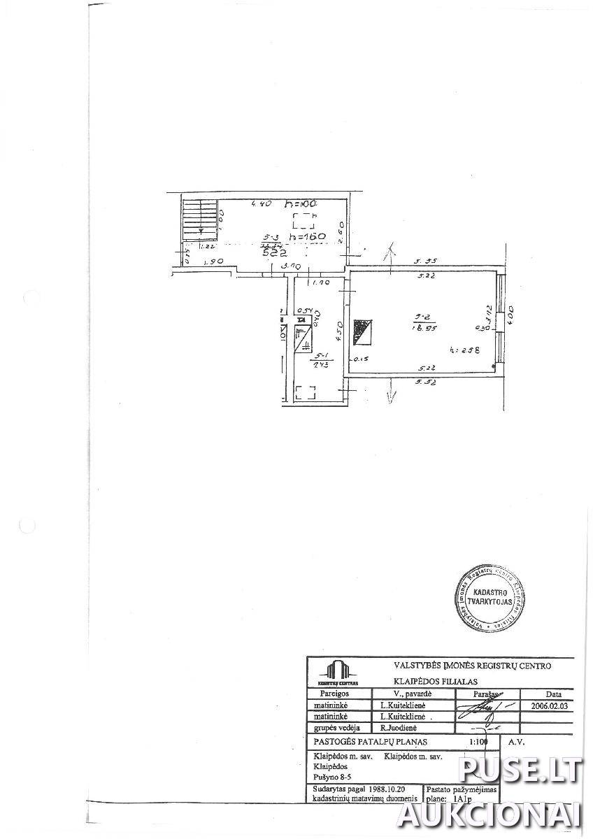 Butas Patalpos/Butai Pušyno g. 8, 92271 Klaipėda, Klaipėdos m. sav. 1