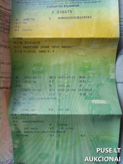 Parduodamas naudotas 2012 m. VW Passat Universalas Kaišiadorių rajone, pradinė kaina 4300 EUR