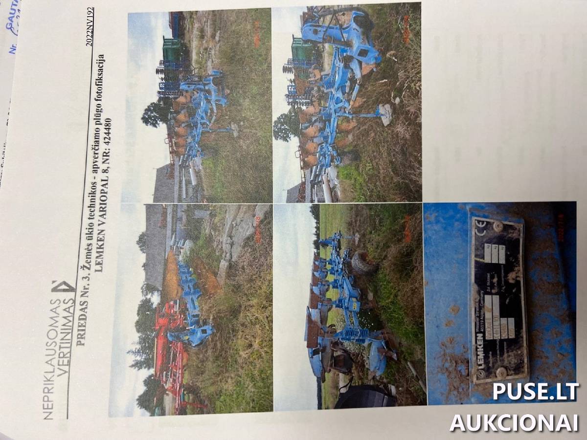 Apverčiamas plūgas LEMKEN Kitas turtas 1