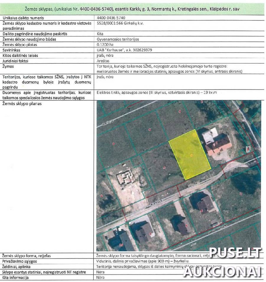 Žemės sklypas Sklypai Karklų g. 3, 92368 Normantai, Kretingalės sen., Klaipėdos r. sav. 2