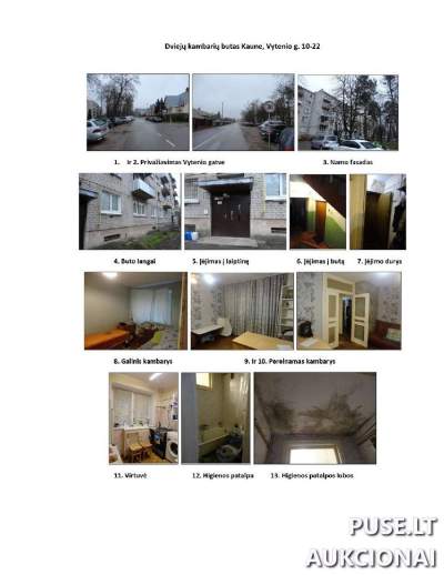 2 kambarių butas Kaune, Vytenio g. 10, 41.22 kv.m., parduodamas aukcione už 41200 EUR