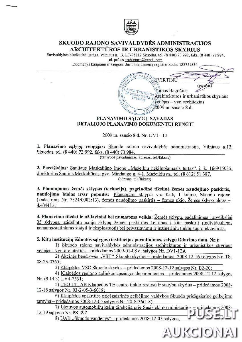 Žemės sklypas Sklypai Skuodo miesto sen., Skuodo r. sav. 14