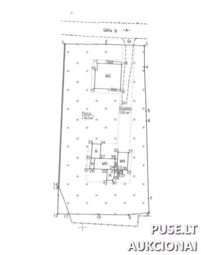1/3 dalis buto Lentvaryje Gėlių g. 40-2 su ūkio pastatu ir sklypo dalimi pradinė kaina 2500 EUR