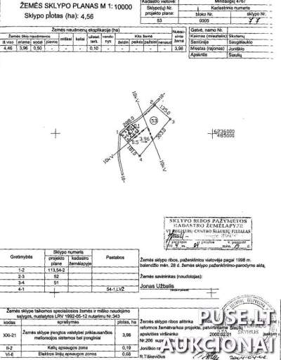 Parduodamas 4.56 ha žemės ūkio sklypas Joniškio r. sav. Skutenų k. kaina 1044 EUR