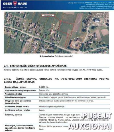 Žemės sklypas Telšių r. sav., Nerimdaičių miestelyje, pradinė kaina 880 EUR