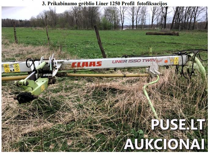 Prikabinamas grėblys Liner 1250 Profil Mašinos ir įrengimai 2