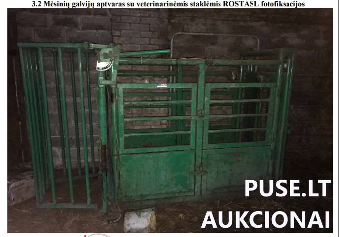 Mėsinių galvijų aptvaras su veterinarinėmis staklėmis ROSTASL Mašinos ir įrengimai 2