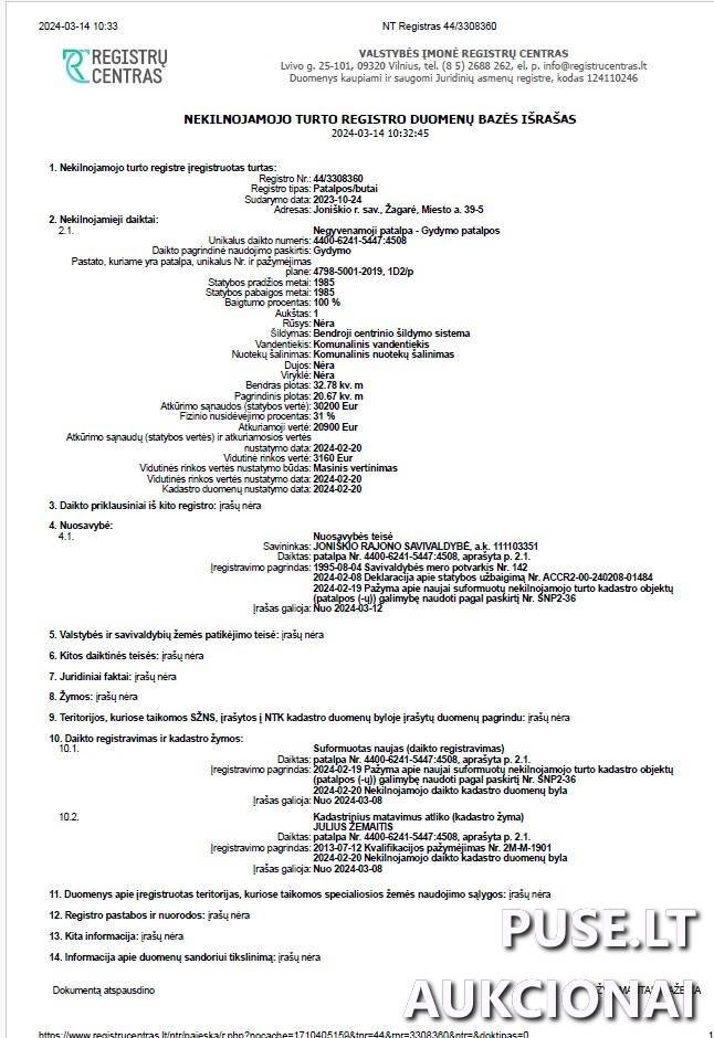 Gydymo patalpos Patalpos/Butai Žagarės g. 39, 84123 Joniškis, Joniškio sen., Joniškio r. sav. 7