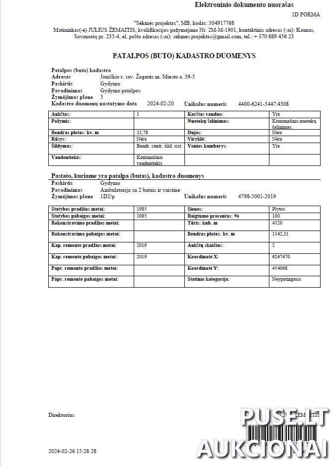 Gydymo patalpos Patalpos/Butai Žagarės g. 39, 84123 Joniškis, Joniškio sen., Joniškio r. sav. 8