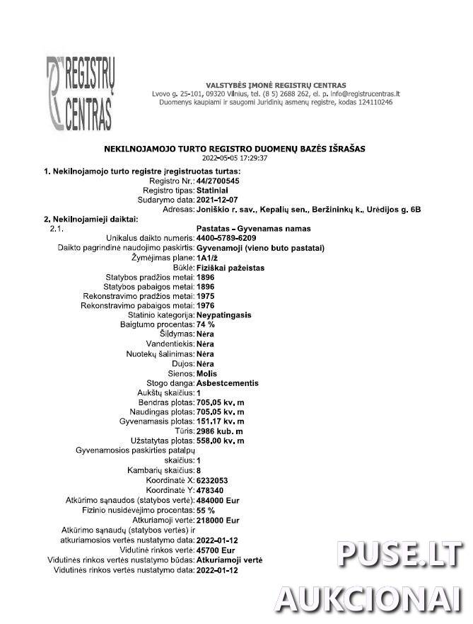 Gyvenamas namas Pastatai Urėdijos g. 6, 84193 Beržininkai, Kepalių sen., Joniškio r. sav. 7